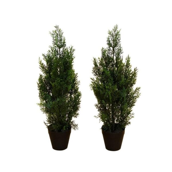 Nearly Natural 2 ft. Artificial Cedar Pine Tree UV Resistant -Set of 2
