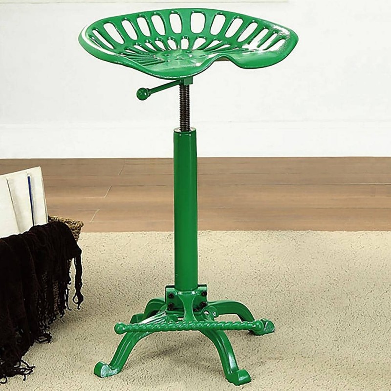Carolina Chair & Table Tractor Seat Adjustable Height Green Bar Stool - Image 2