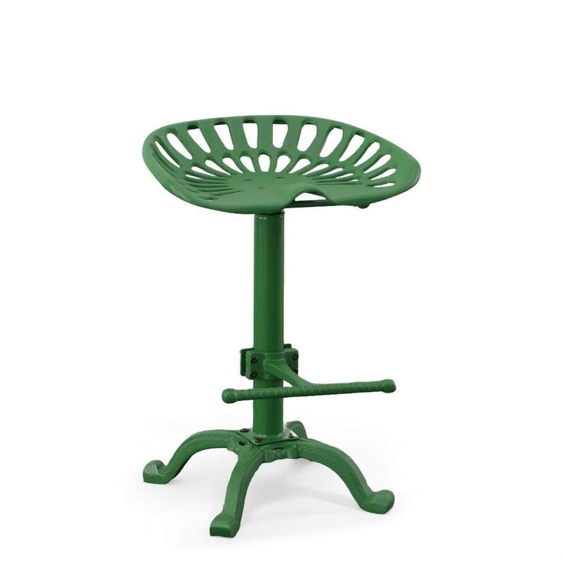 Carolina Chair & Table Tractor Seat Adjustable Height Green Bar Stool - Image 4