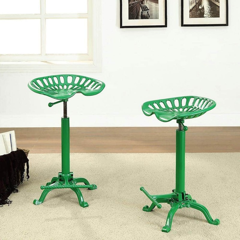 Carolina Chair & Table Tractor Seat Adjustable Height Green Bar Stool - Image 8