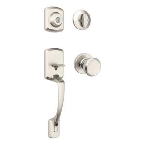 Kwikset Henley Satin Nickel Single Cylinder Handleset w Maven Knob SmartKey