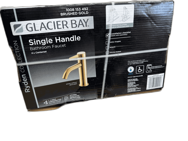 Glacier Bay Ryden Single Hole Single-Handle Bathroom Faucet in Brushed Gold - Image 11