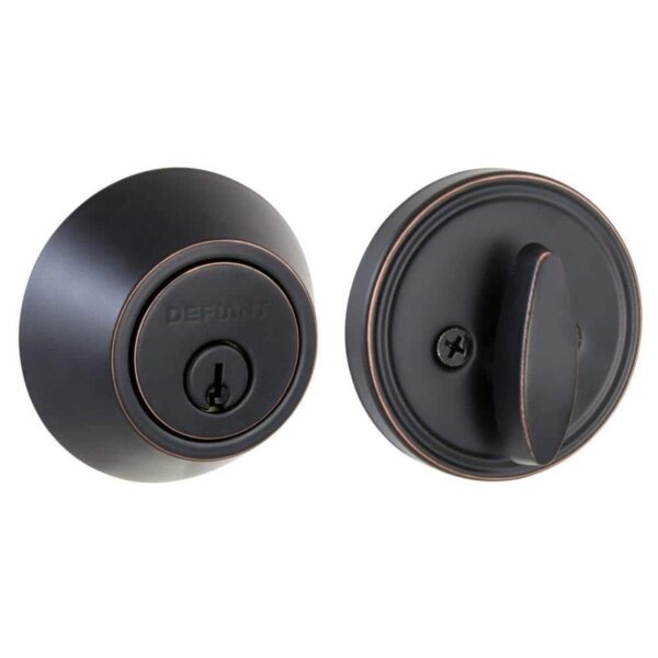 Defiant Aged Bronze Single Cylinder Deadbolt