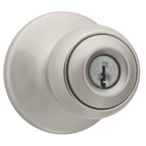 Kwikset Polo Satin Nickel Keyed Entry Door Knob Microban Antimicrobial