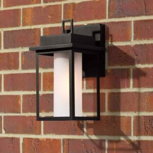 Uolfin Modern Black Outdoor Light Fixtures, 1-Light Textured Square Outdoor Wall