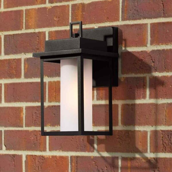 Uolfin Modern Black Outdoor Light Fixtures, 1-Light Textured Square Outdoor Wall