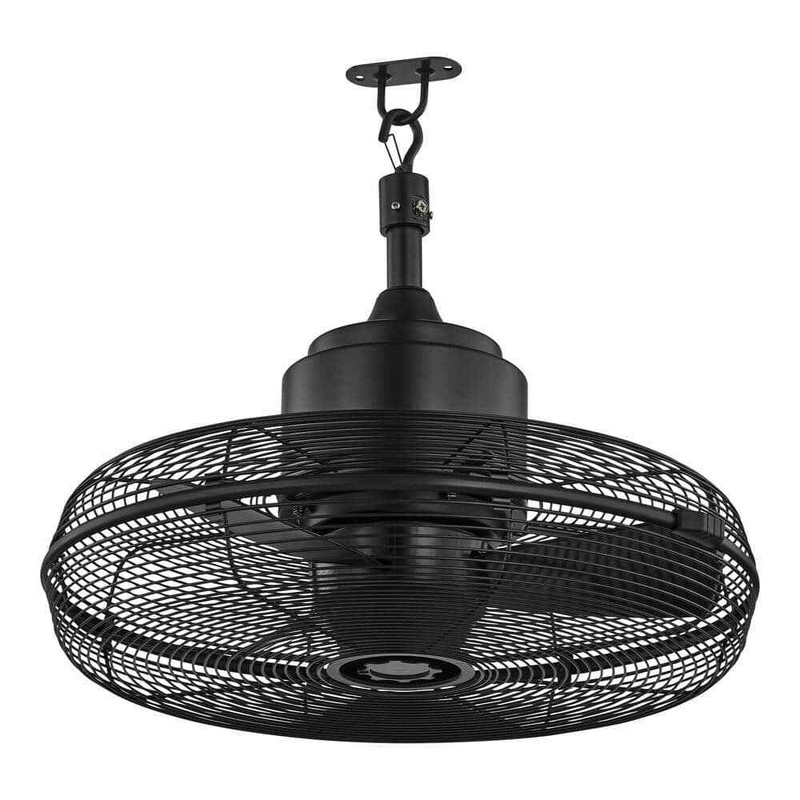 Hampton Bay Conyer 20 in. Indoor/Wet Outdoor 3-Speed Anywhere Fan Matte Black