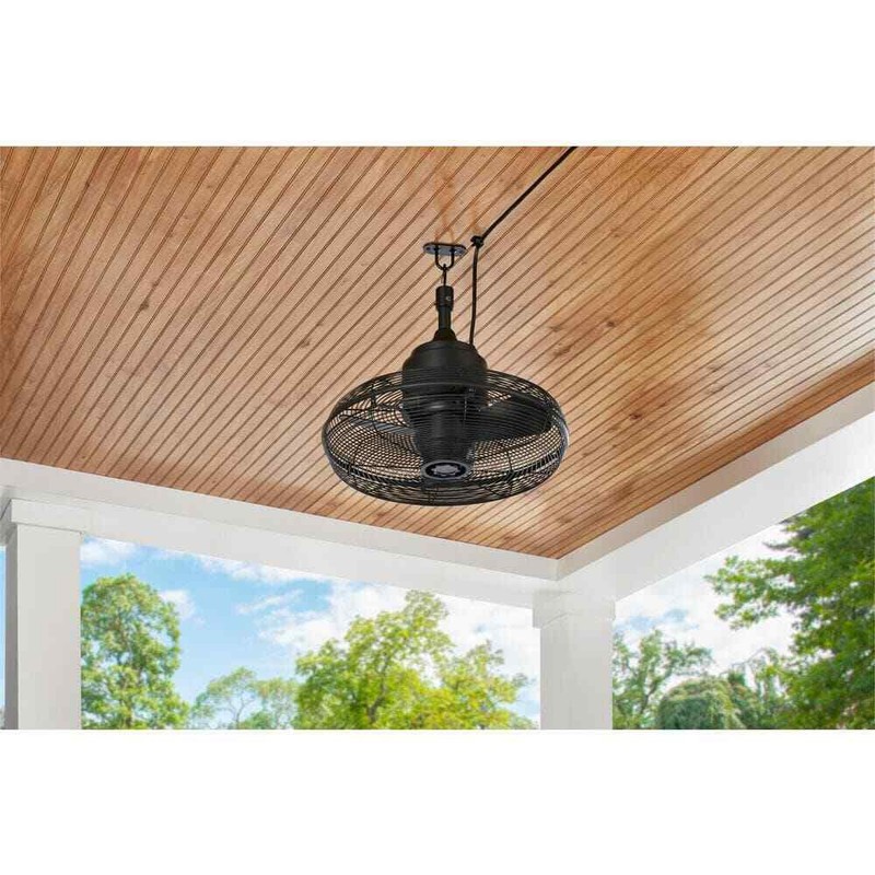 Hampton Bay Conyer 20 in. Indoor/Wet Outdoor 3-Speed Anywhere Fan Matte Black - Image 4