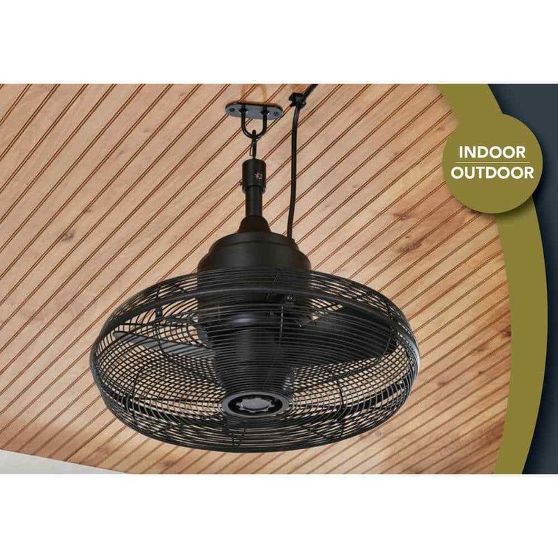 Hampton Bay Conyer 20 in. Indoor/Wet Outdoor 3-Speed Anywhere Fan Matte Black - Image 11