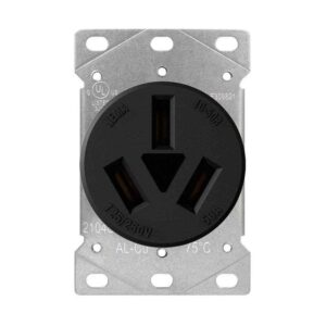 ELEGRP 50 Amp 125/250V NEMA 10-50R Flush Mount Power Outlet, Single Straight