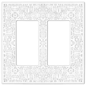 AMERELLE Momfort 2 Gang Rocker Metal Wall Plate - White
