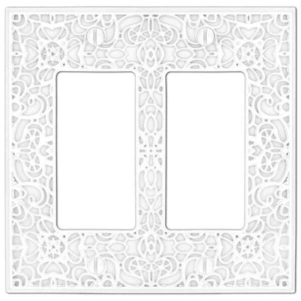 AMERELLE Momfort 2 Gang Rocker Metal Wall Plate - White
