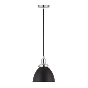 Meyer&Cross Madison 1-Light Blackened Bronze Pendant w/Polished Nickel Accents