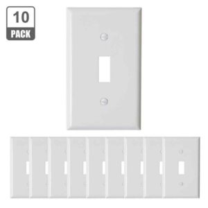 ENERGETIC LIGHTING 1-Gang White Toggle Light Switch Plastic Wall Plate (25-Pack)