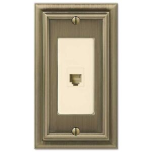 AMERELLE Continental 1 Gang Phone Metal Wall Plate - Brushed Brass