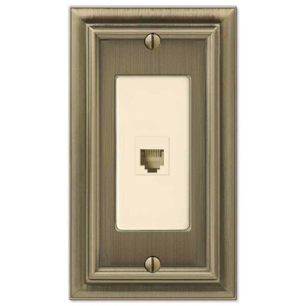 AMERELLE Continental 1 Gang Phone Metal Wall Plate - Brushed Brass
