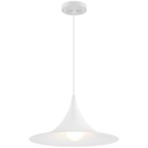 Access Lighting Costa 4 -Watt 1-Light Matte White Cone Pendant Light,Steel Shade