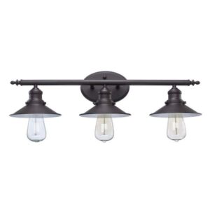 Hampton Bay Glenhurst 25 in. 3-Light Industrial Farmhouse Bronze Bathroom Vanity