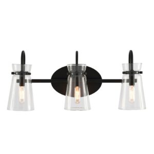 Hampton Bay Vinton Place 22 in. 3-Light Matte Black Bathroom Vanity Light