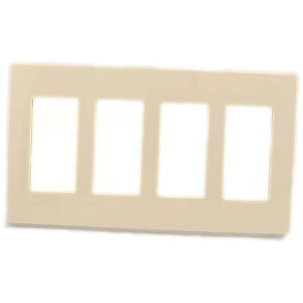 Leviton Almond 4-Gang Decorator/Rocker Wall Plate (1-Pack)