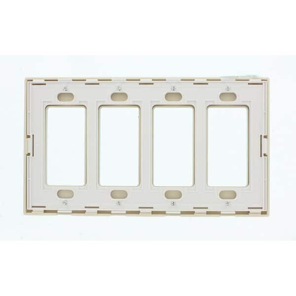 Leviton Almond 4-Gang Decorator/Rocker Wall Plate (1-Pack) - Image 2