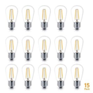 Brightech 1-Watt S14 Dimmable E26 LED Vintage Edison Light Bulb (15 Pack)