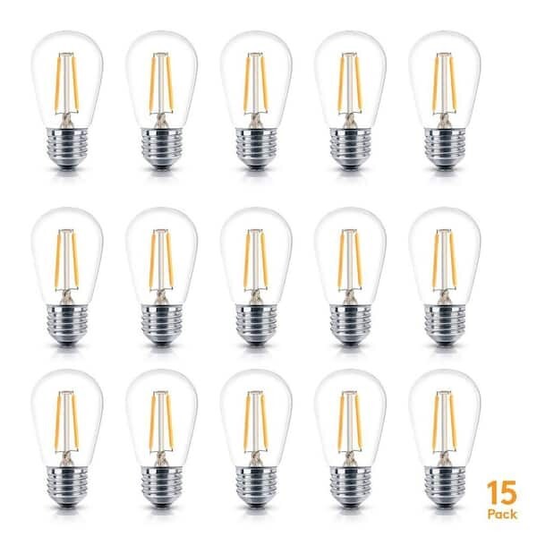 Brightech 1-Watt S14 Dimmable E26 LED Vintage Edison Light Bulb (15 Pack)