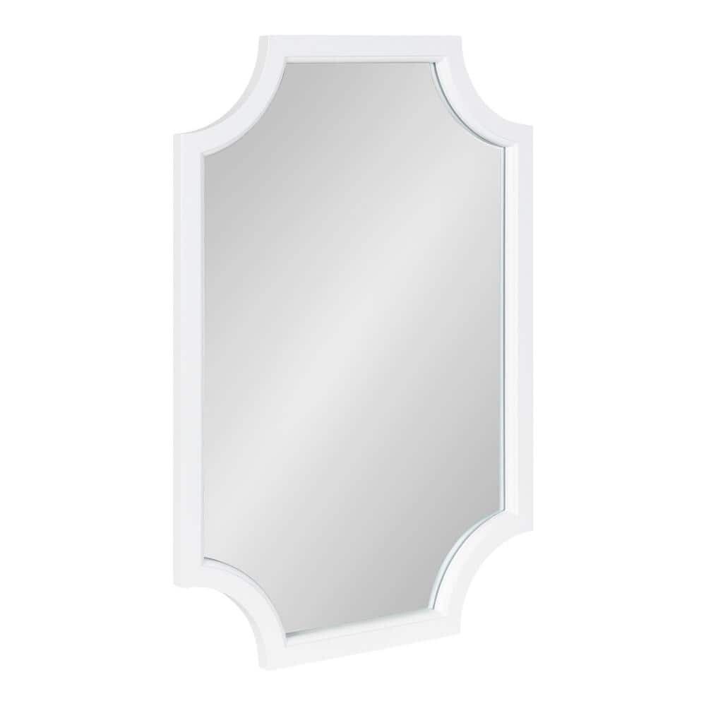 Kate and Laurel Hogan 30 H x 20 Modern Scalloped Irregular White Framed Accent