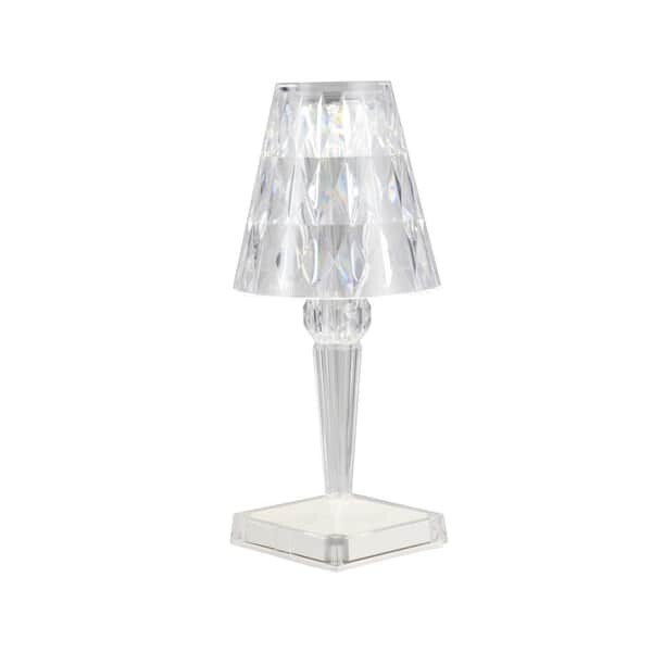 DAYLIGHT24 10.25 in. ambient elegant acrylic crystal-cut Rechargeable Table Lamp