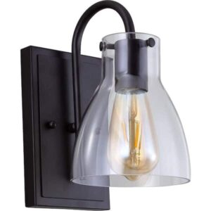Volume Lighting 1-Light Antique Bronze Indoor Bath or Vanity Light Vintage-Inspi