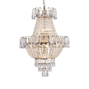 Tidoin 7-Light Gold Crystal Island Circle Chandelier for Living Room Dining Room