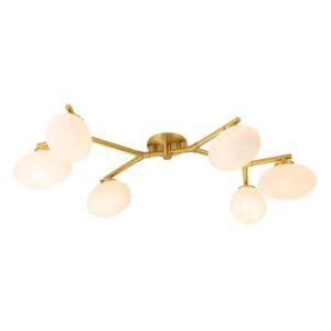 HUOKUm Ceder 47.7 in.W 6-Light Oversize Brass Modern Semi-Flush Mount Chandelier