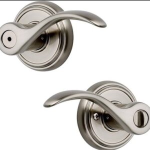 Baldwin Prestige Series Tobin Level ~ Bed & Bath Door Handle, Satin Nickel