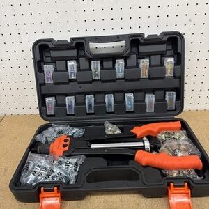 SKYSHALO 16 in. Rivet Nut Tool, 13PCS Metric and SAE Mandrels, 186PCS