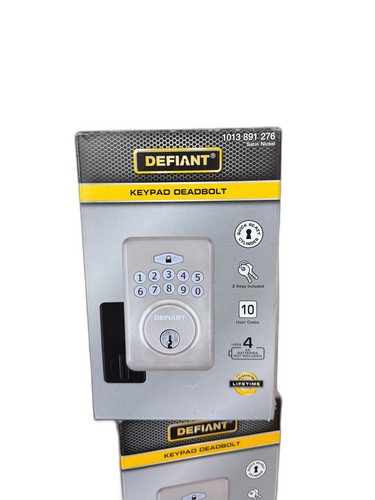 Defiant Radius Satin Nickel Single Cylinder Keypad Deadbolt Lock - Image 43
