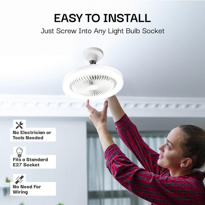 Bell + Howell 10.1 in. LED Color Changing Indoor White Ceiling Fan with Remote - Image 3