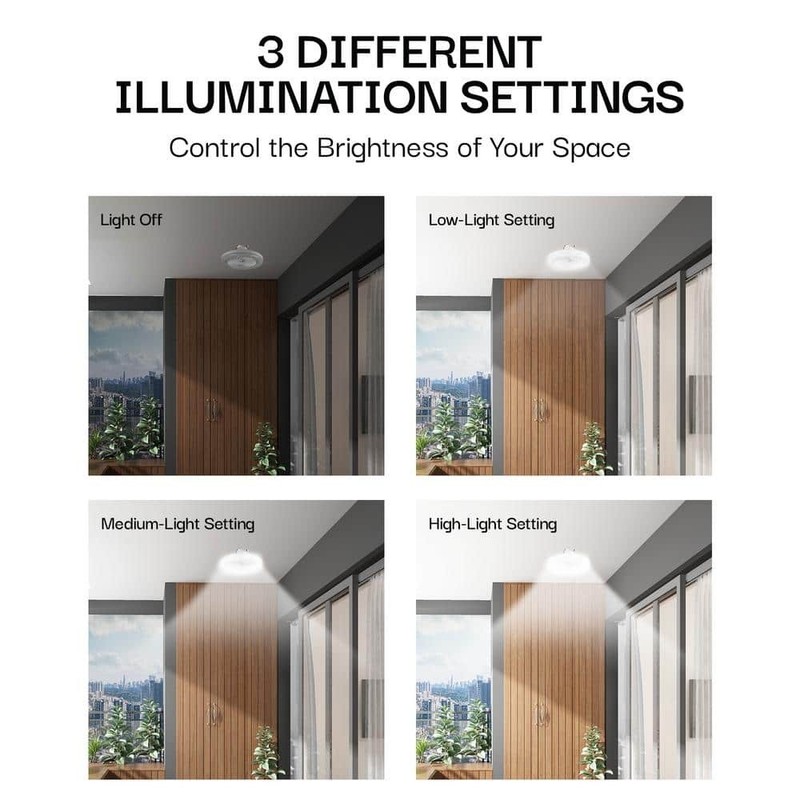 Bell + Howell 10.1 in. LED Color Changing Indoor White Ceiling Fan with Remote - Image 5