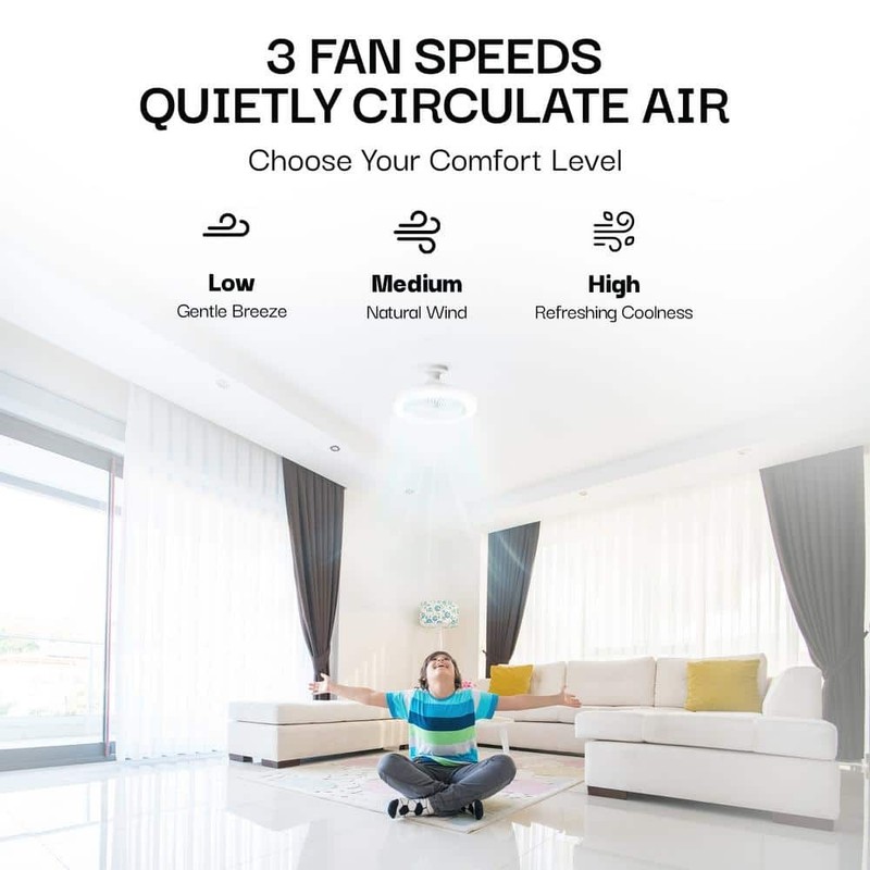Bell + Howell 10.1 in. LED Color Changing Indoor White Ceiling Fan with Remote - Image 6