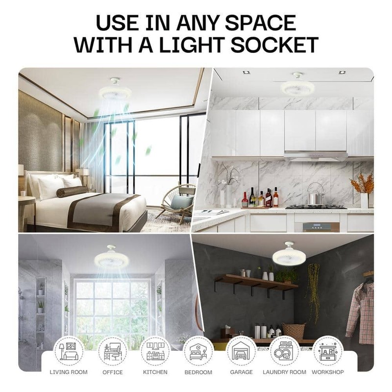 Bell + Howell 10.1 in. LED Color Changing Indoor White Ceiling Fan with Remote - Image 7