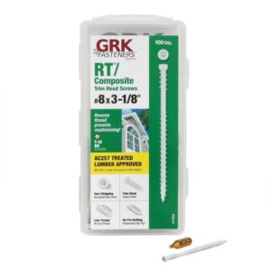 GRK Fasteners #8 x 3-1/8" Star Drive White RT Composite Trim Screws 100 Pack