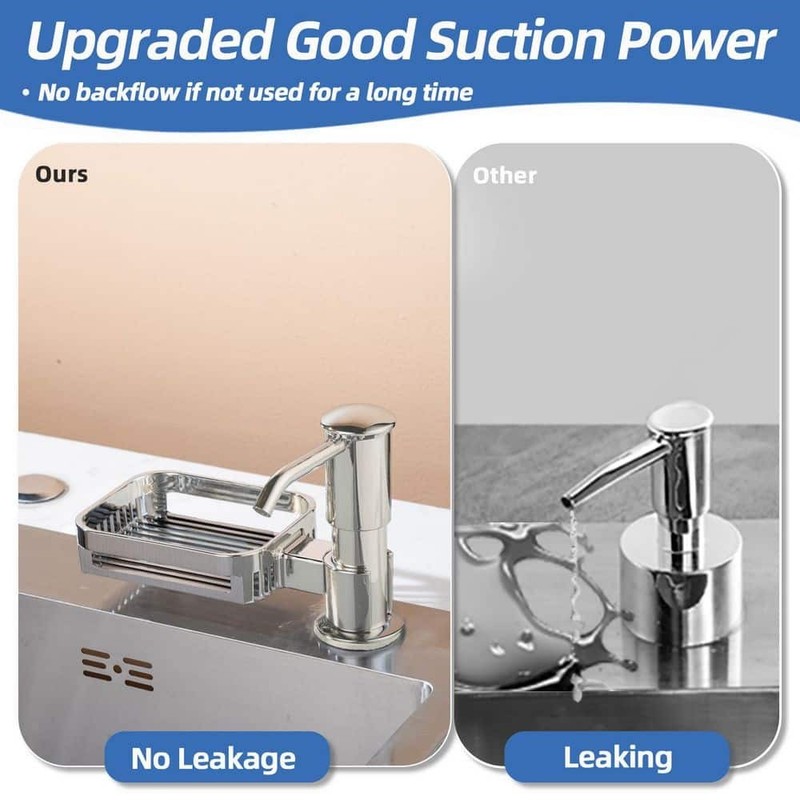 Wudkey Brushed Nickel Soap Dispenser with Sponge Holder, 38 in. Tube Kit - Image 15