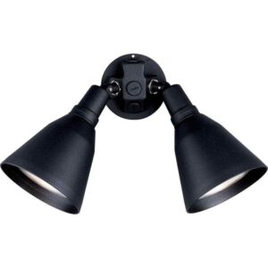 Progress Lighting 2-Light Swivel Black Flood Light Outdoor Wall Light with Cover