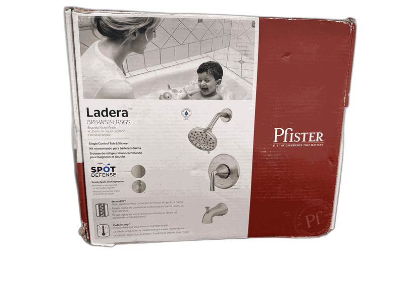 Pfister Ladera Tub and Shower Faucet Spot Defense Brushed Nickel w/ Valve