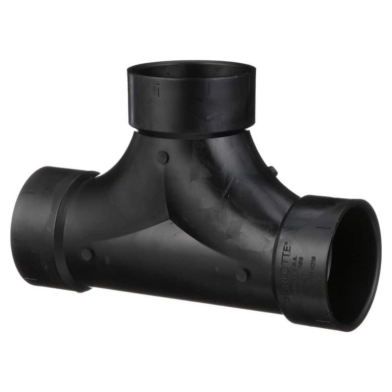 Charlotte Pipe 3 in. ABS DWV Hub x Hub x Hub 2-Way Cleanout