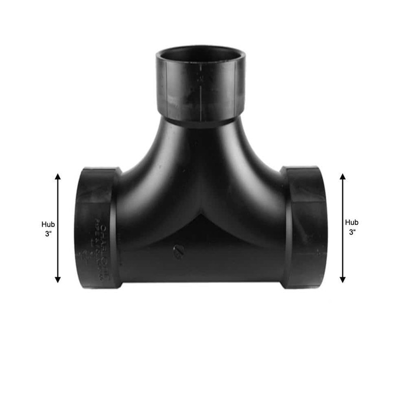Charlotte Pipe 3 in. ABS DWV Hub x Hub x Hub 2-Way Cleanout - Image 5