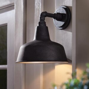 Home Decorators Hargreaves 12.37 in. 1-Light Gilded Iron Rustic Outdoor Sconce