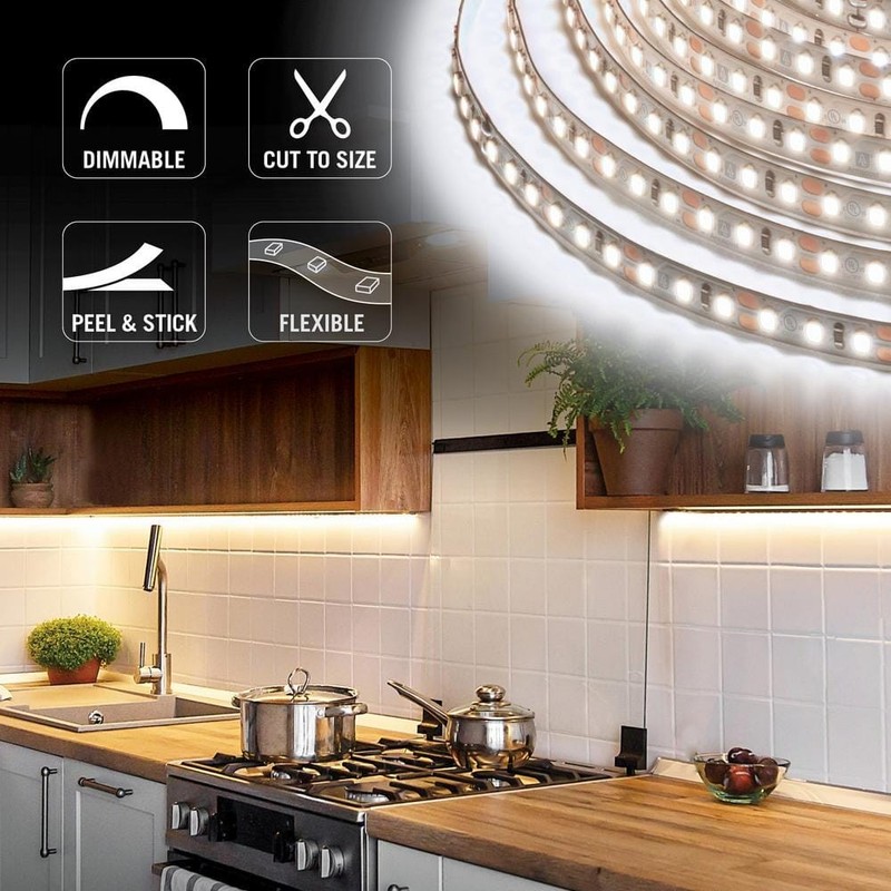 Armacost Lighting 16.4 ft. LED Tape Light 60 LEDs/m Soft Bright White 3000K - Image 4
