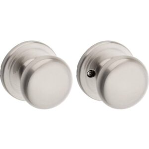 Kwikset Juno Passage Door Knob Satin Nickel for Hall or Closet Microban