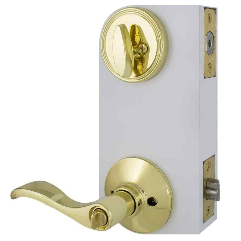 Defiant Naples Polished Brass Combo Pack with Single Cylinder Deadbolt - Image 14