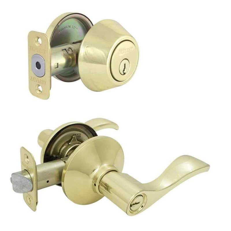Defiant Naples Polished Brass Combo Pack with Single Cylinder Deadbolt - Image 15
